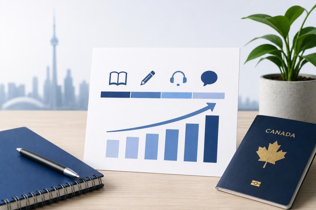 TEF Canada score chart and NCLC levels