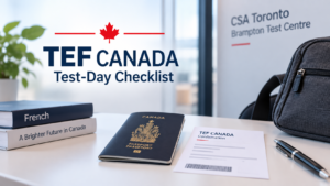 TEF Canada test-day checklist for the Brampton exam centre